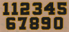 1 1/2" (Block Style #2) Black out lined in Athletic Gold pair , left and right